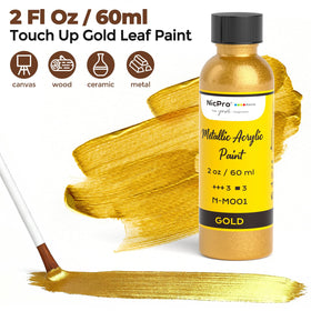 Nicpro brass metallic paint bottle creates crisp metallic edges