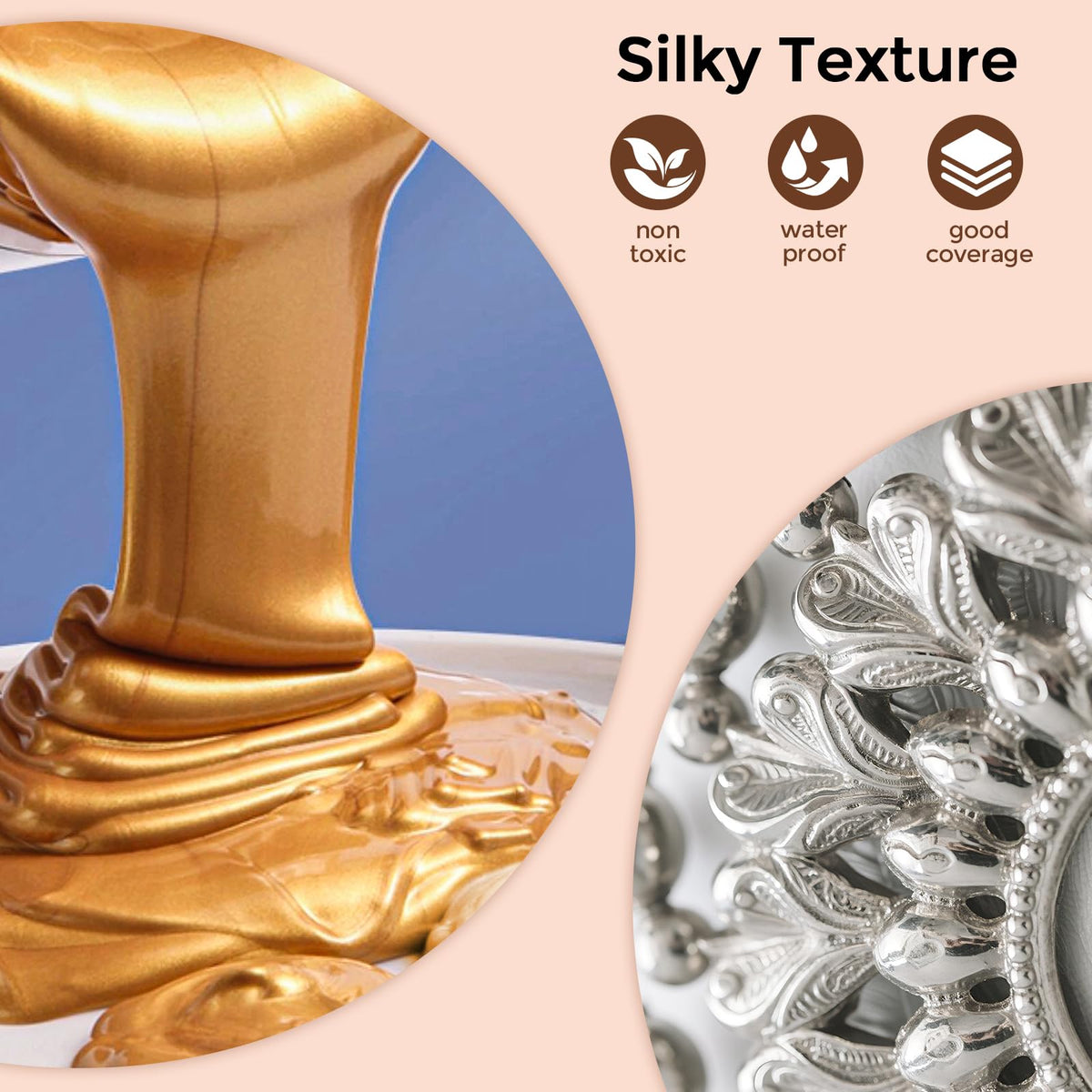 Nicpro bronze metallic paint bottle enriches textured surfaces