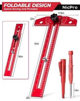 Premium aluminum alloy body resists wear and impacts during projects