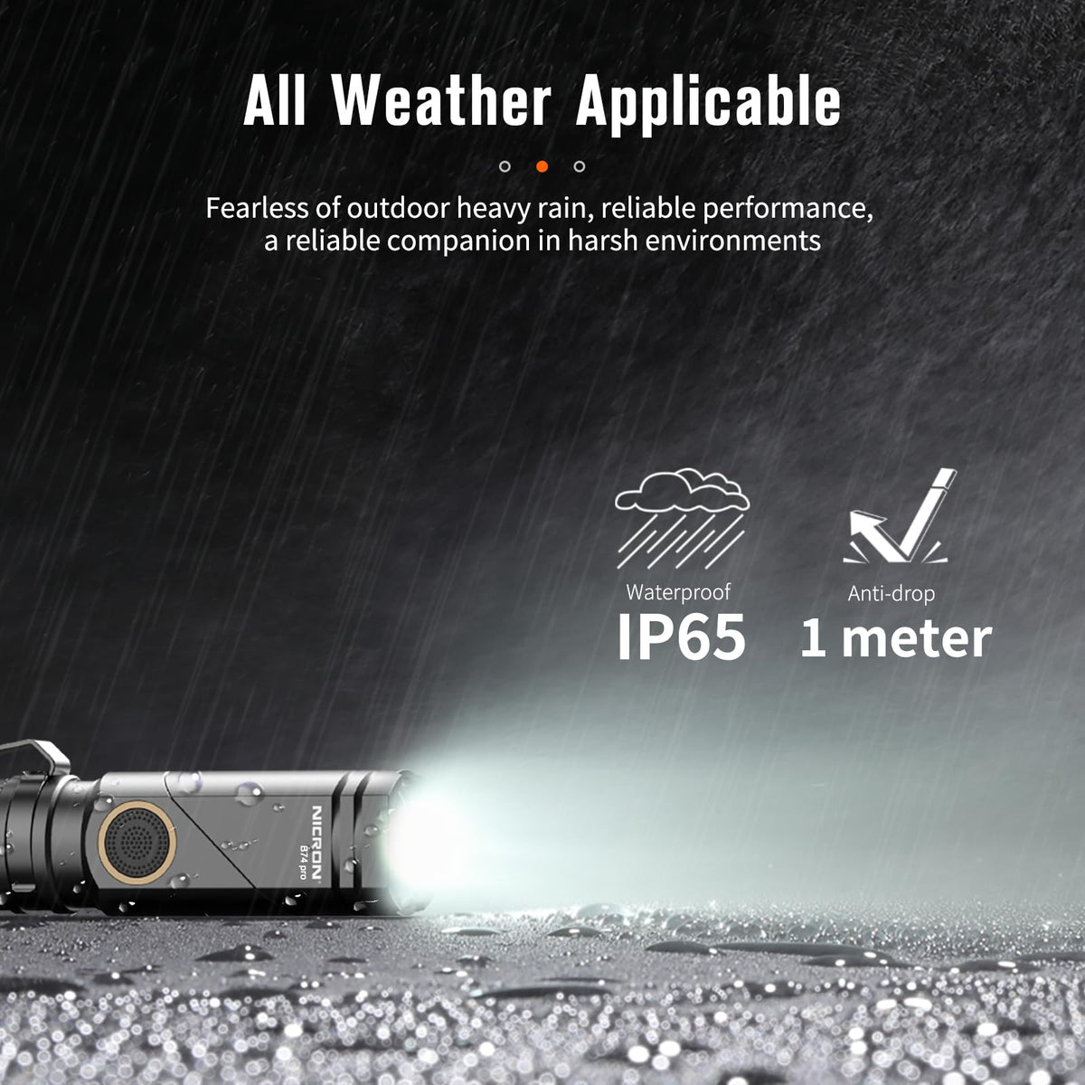 NICRON B74pro AA battery compatibility provides backup power outside.