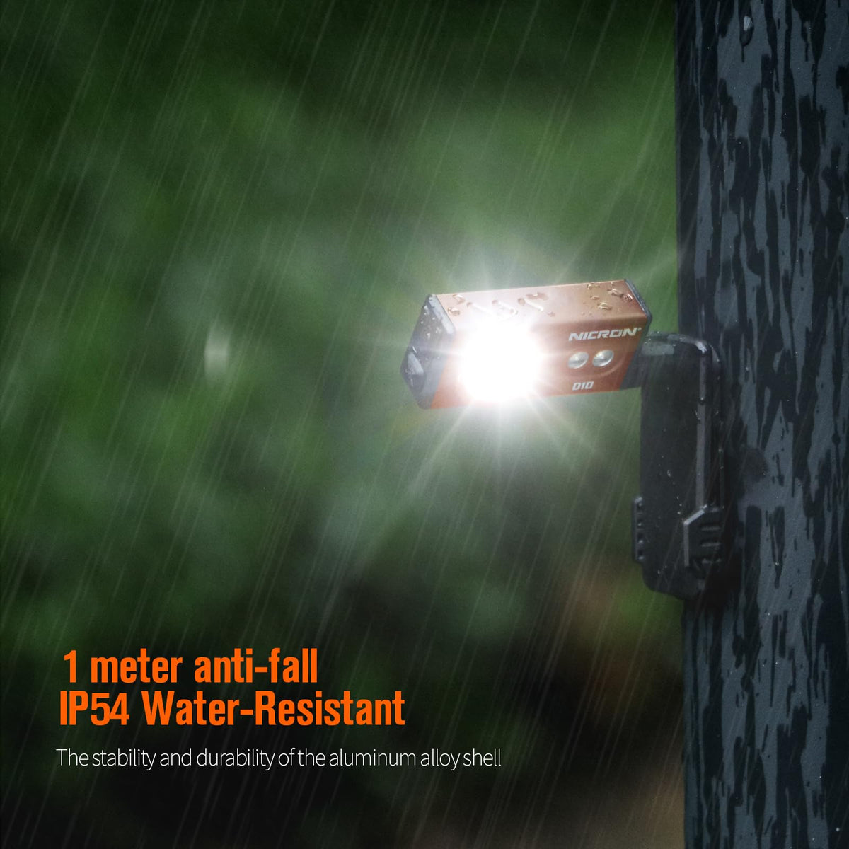NICRON D10 headband and clip setup for hands-free lighting in outdoor settings.