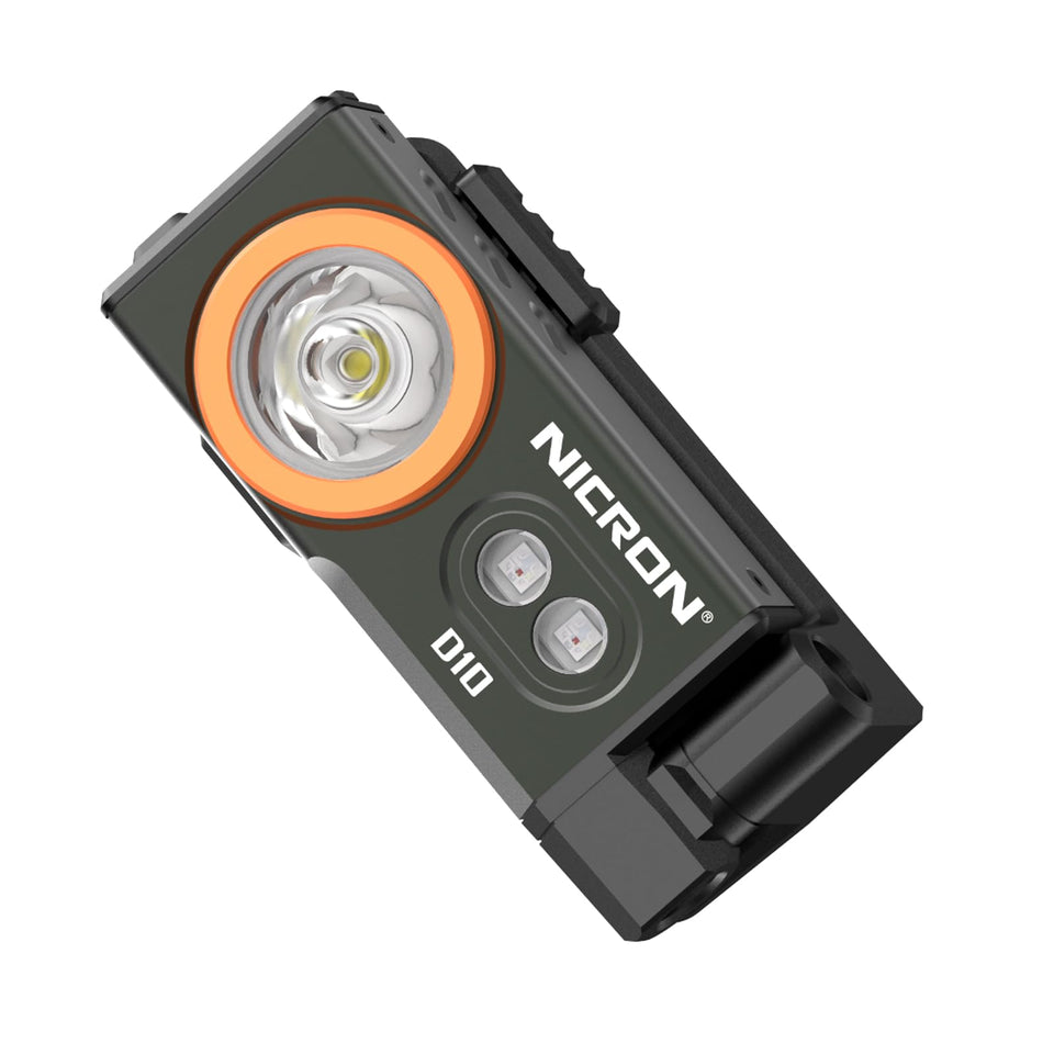 NICRON D10 pocket flashlight main light delivering bright output for everyday carry