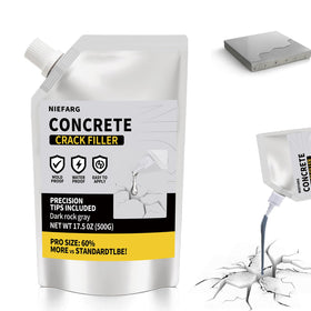 NIEFARG Concrete Crack Filler driveway application close-up showing flexible sealing