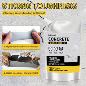 NIEFARG concrete crack filler quick-dry formula ready to use without mixing.