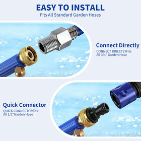 NIEFARG Jet Hose Nozzle metal construction resists rust and corrosion.