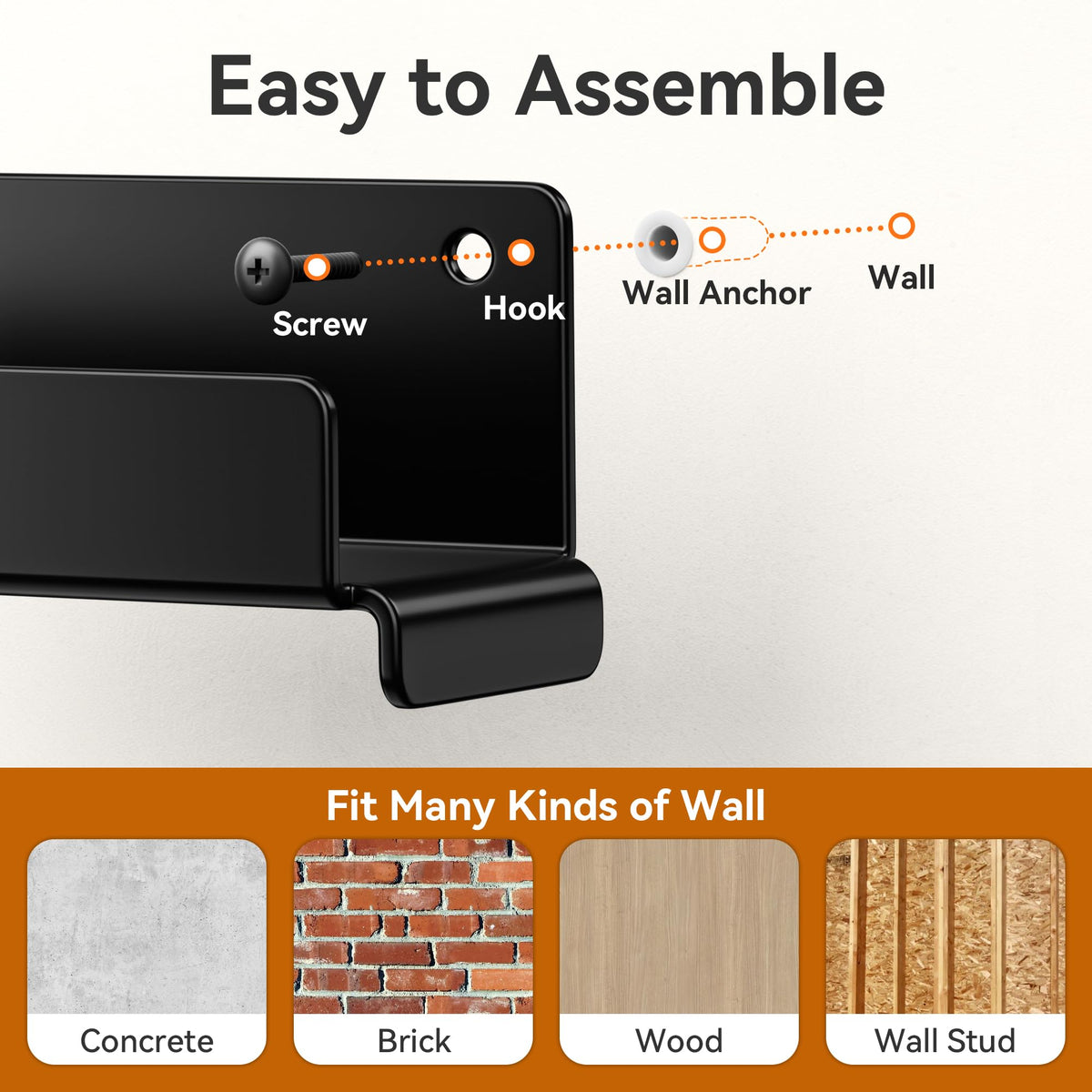 Niffgaff easy wall mount installation with included hardware.