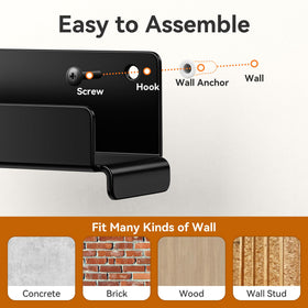 Niffgaff easy wall mount installation with included hardware.