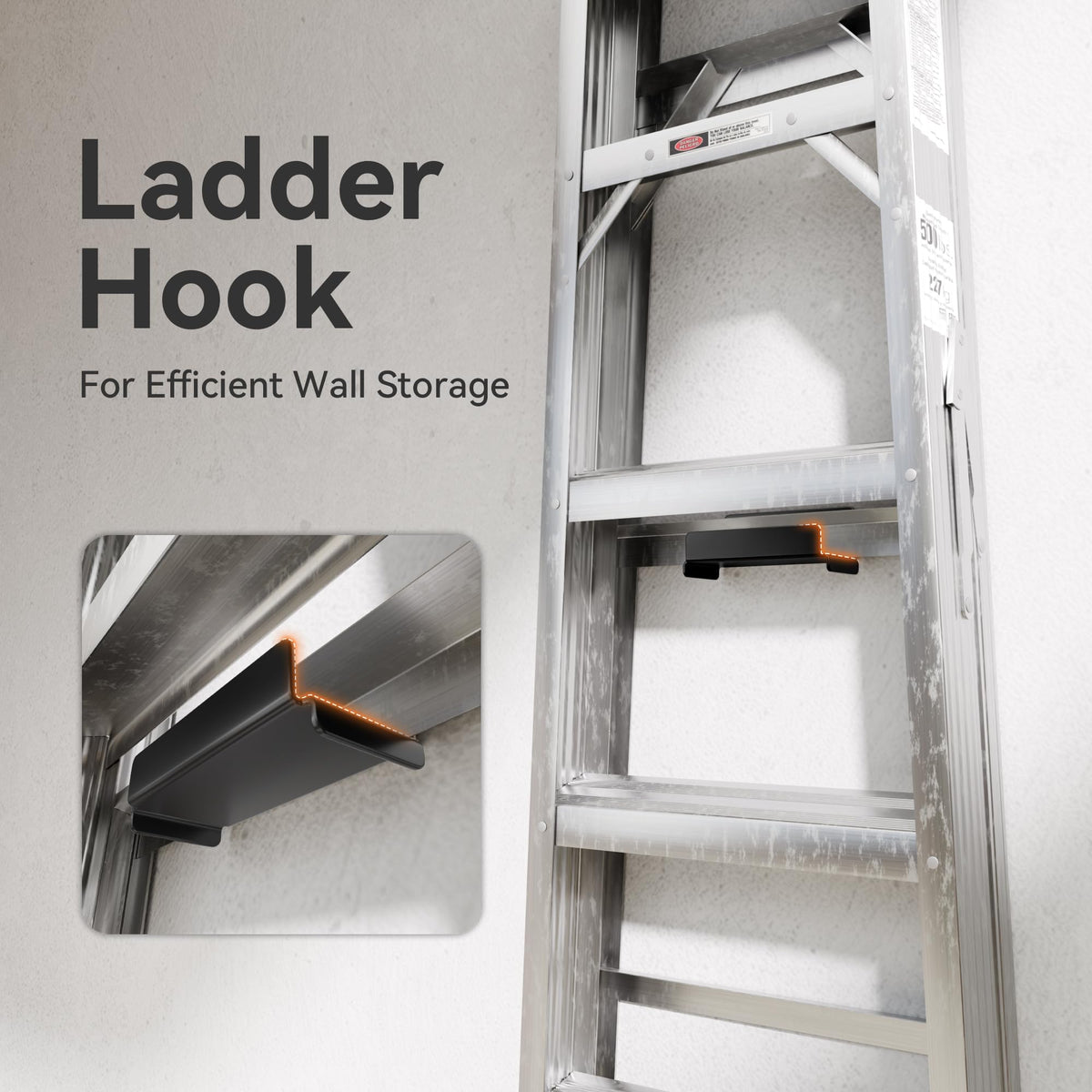 Niffgaff heavy-duty wall mount storage hanger supports ladders and chairs securely.