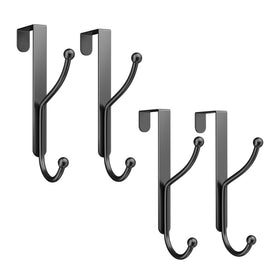Niffgaff over door hook four-pack in black finish for versatile entryway organization
