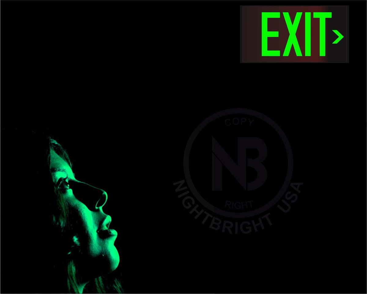 NightBright UL 924 listed exit sign for code compliance.