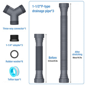 NiHome included Teflon tape and sealing rings for leak free setup