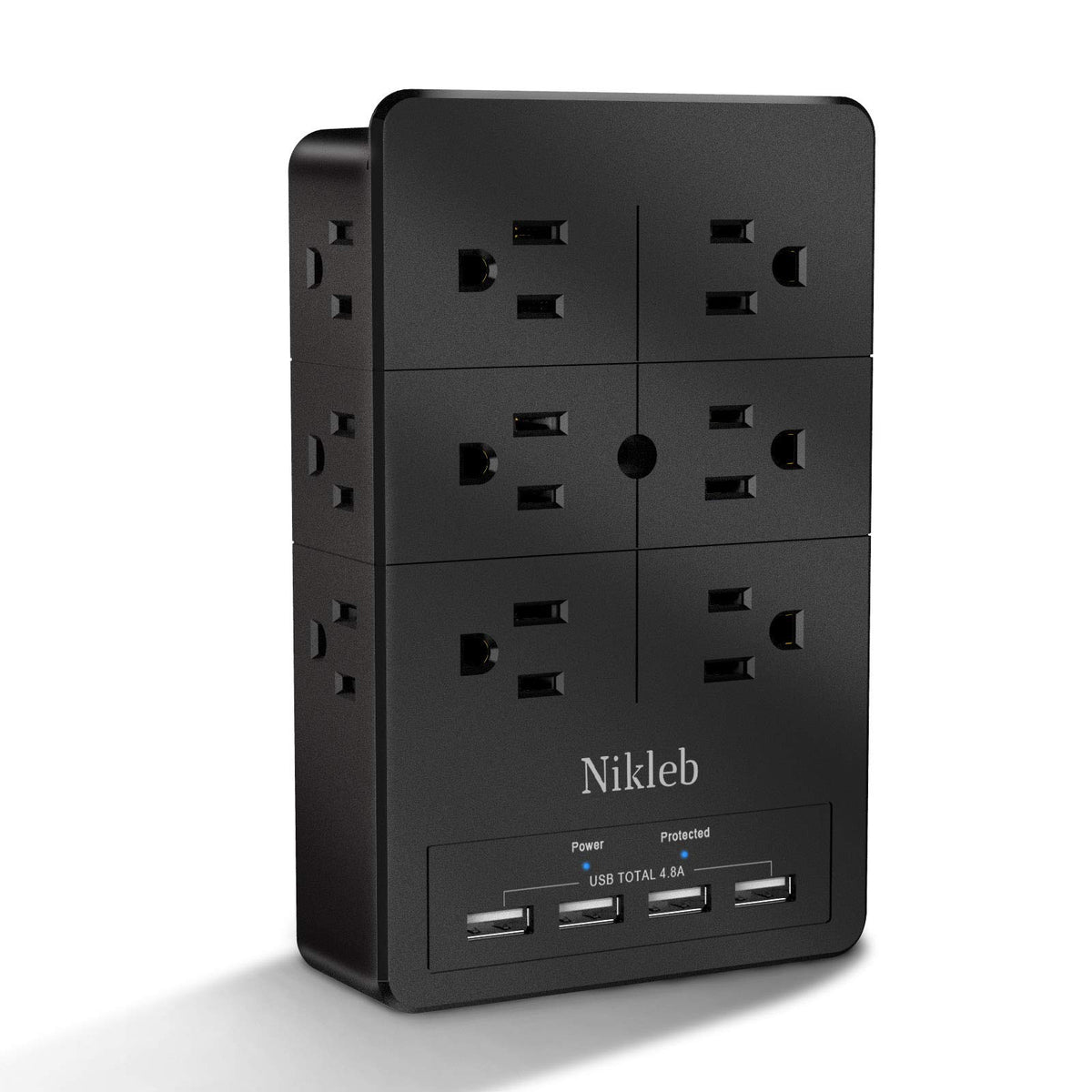 Nikleb surge protector wall charger with 12 outlets for organized power at home or office.