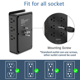 Nikleb USB charging ports with top phone holder simplify desk setup.