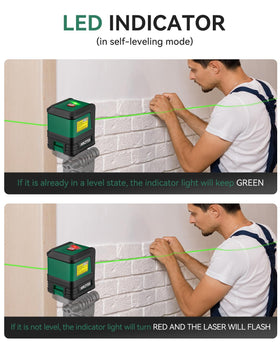 Nikotek Laser Level battery included for up to six hours of use.