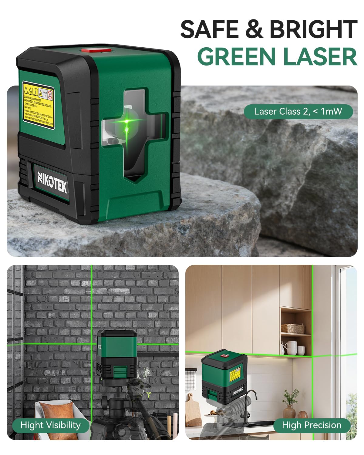 Nikotek Laser Level includes carry bag and manual for easy on-site setup.