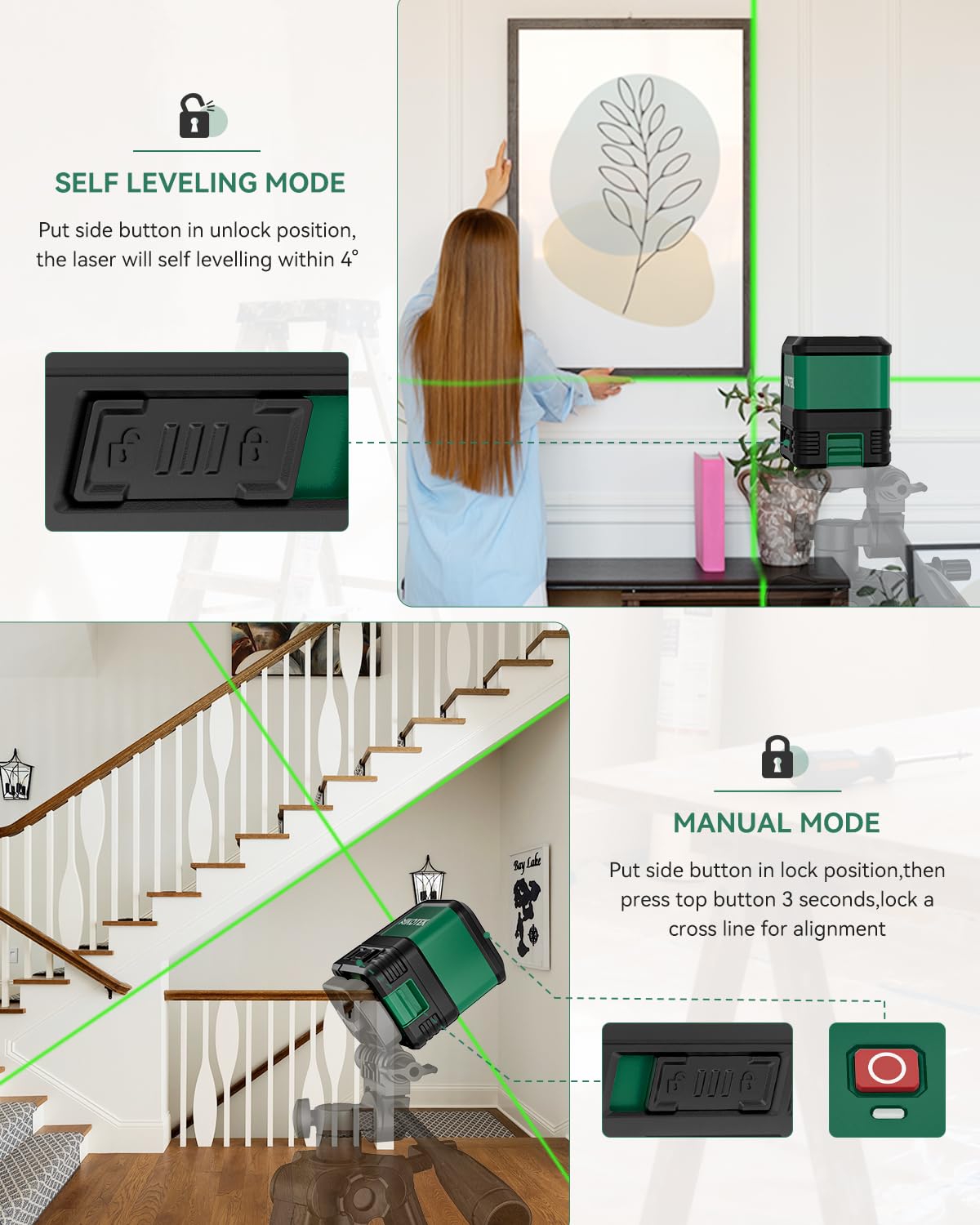 Nikotek Laser Level self-leveling indicator keeps projects quick and accurate.
