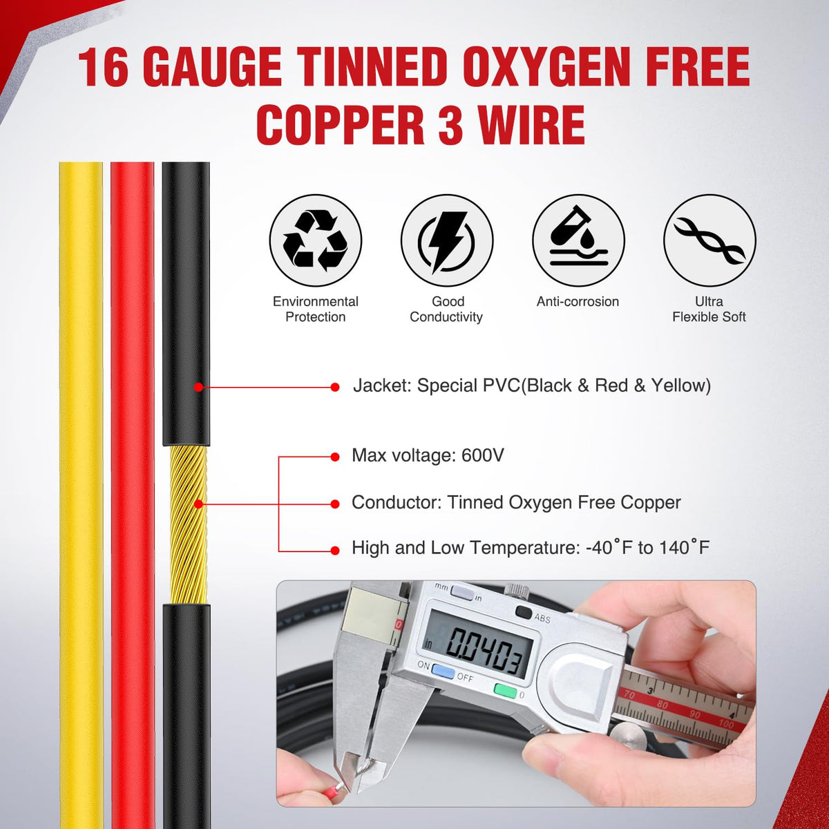 Nilight oxygen-free tinned copper wire offers stable conductivity and oxidation resistance