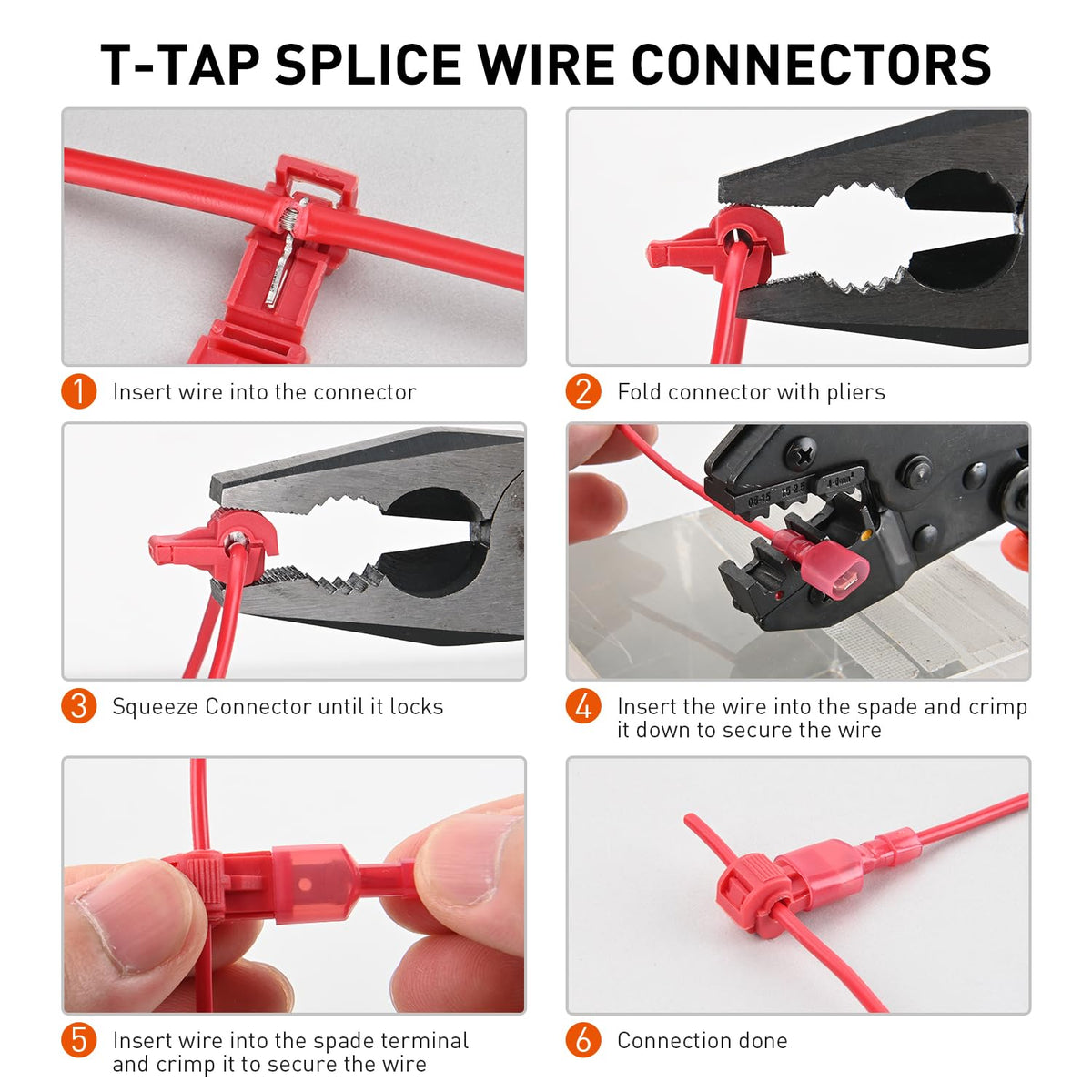 Nilight male spade connectors for secure marine wiring