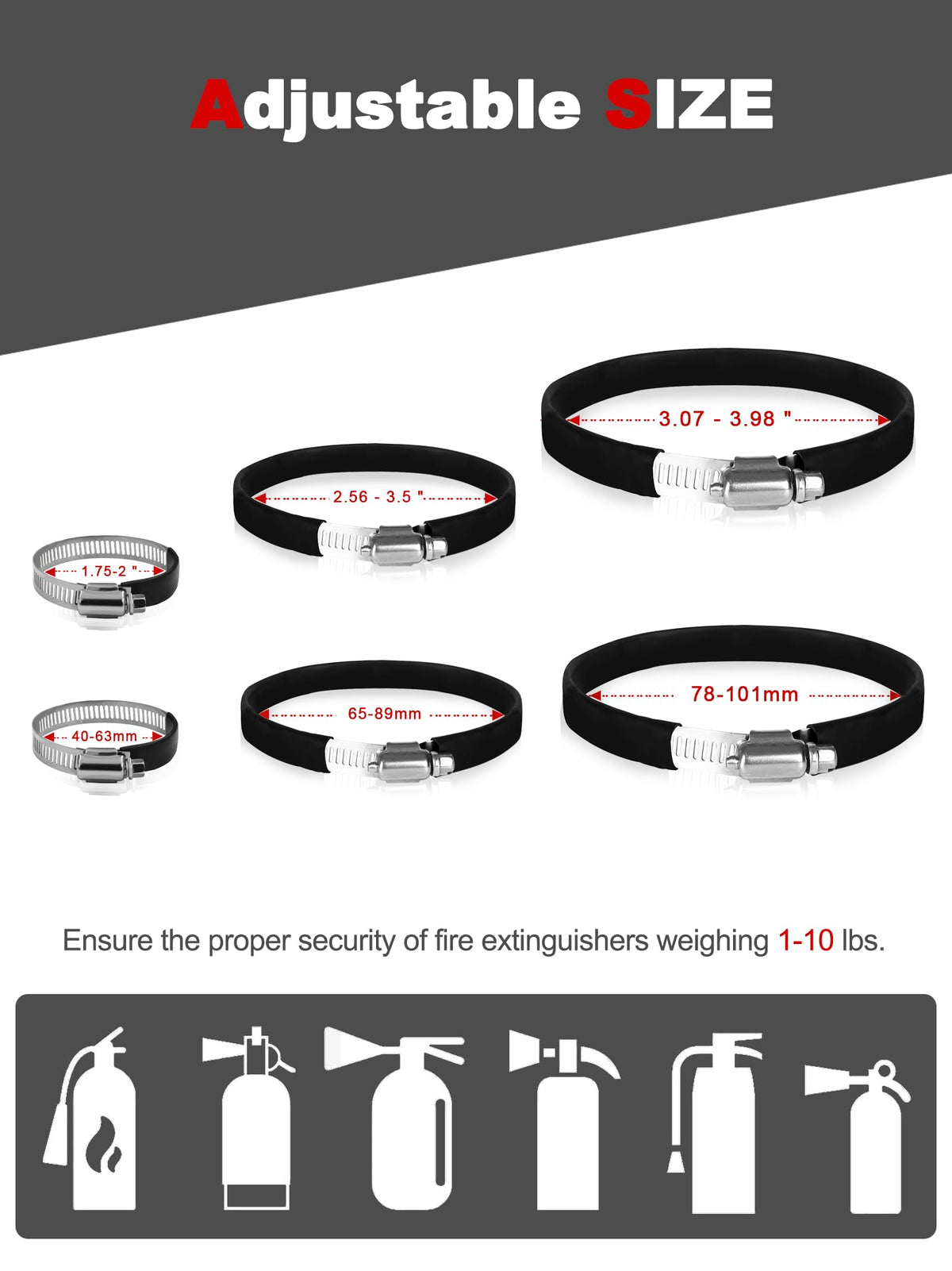 Nilkatss packaging includes adjustable rings and detachable mounting bracket.