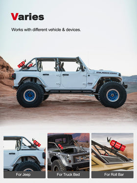 Roll-bar cab installation of Nilkatss mount in a Jeep or UTV for flexible placement