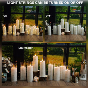 Nimiko ambient acrylic pillar candles in 5-6-7 inch sizes for versatile displays.