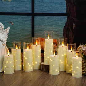 Nimiko ambient candles on dining or mantel enhance atmosphere