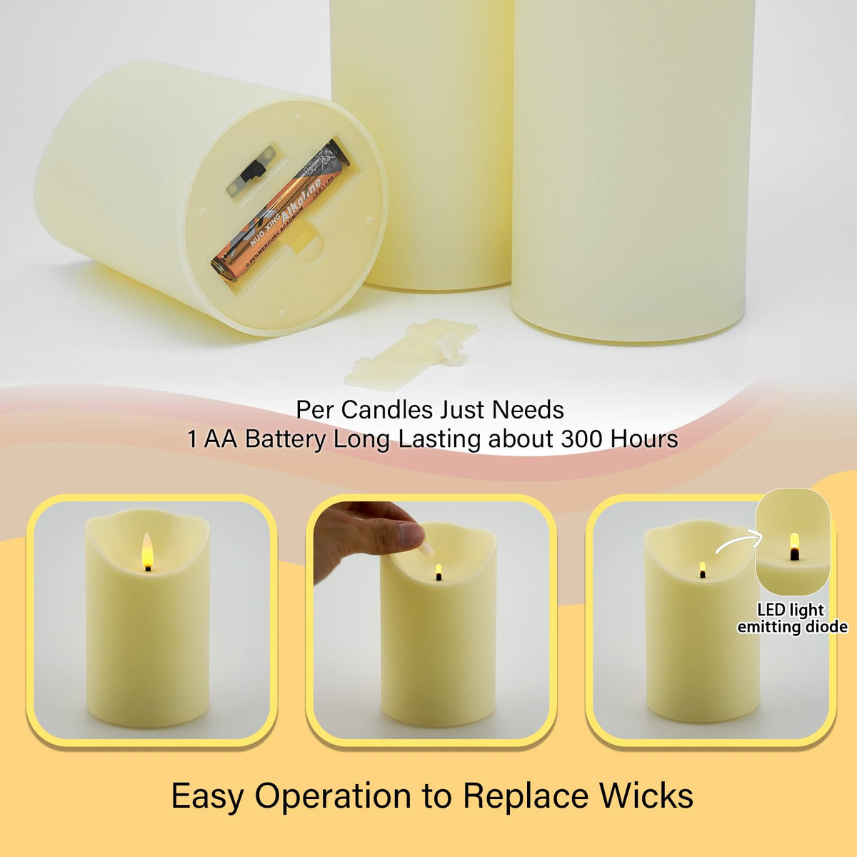 Nimiko flameless candles remote control demonstrates easy, hands-free operation.