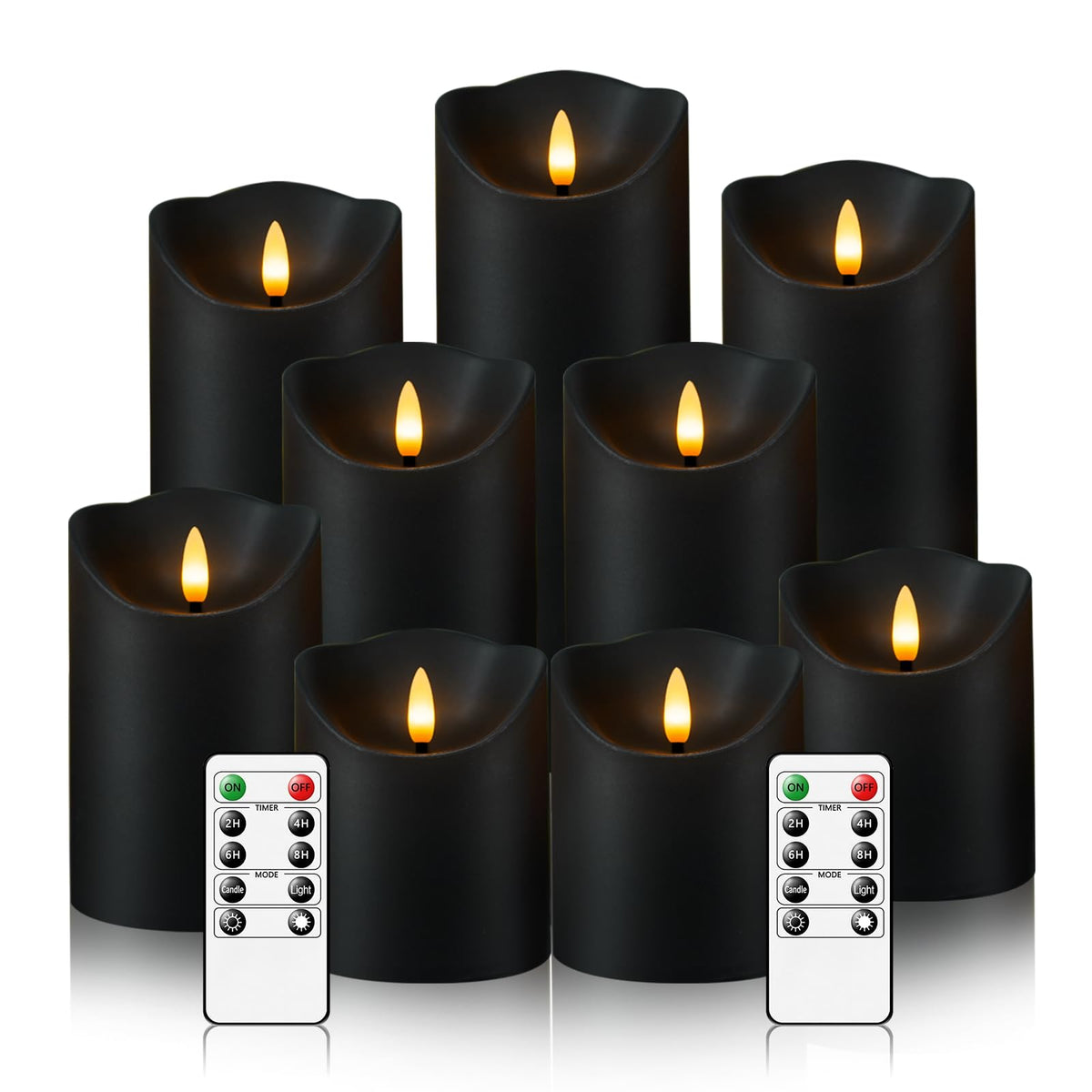 Nimiko flameless candles with remote, D3xH3, cozy ambience without flames.