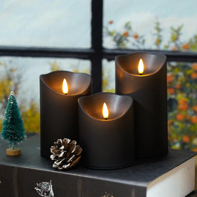 Nimiko LED candles with timer, D6xH6, ideal for events and timed lighting.
