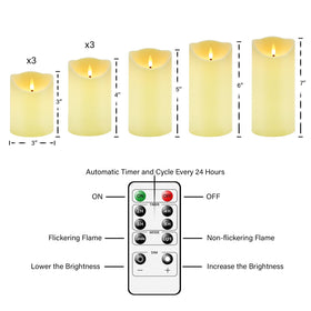 Nimiko flameless candles with varied heights offer dynamic display options.