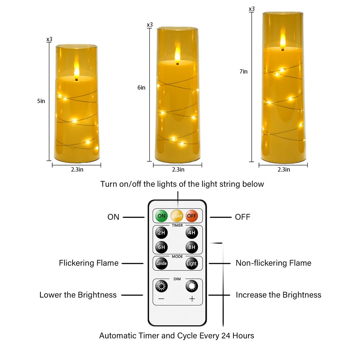 Nimiko gold acrylic candles softly glow to enhance evening ambiance.
