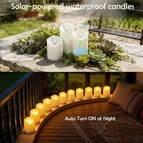 Assorted-height Nimiko candles for vertical garden lighting outdoors