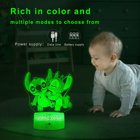 NINE SQUARE EGOU touch-control lamp for easy bedtime color changes.
