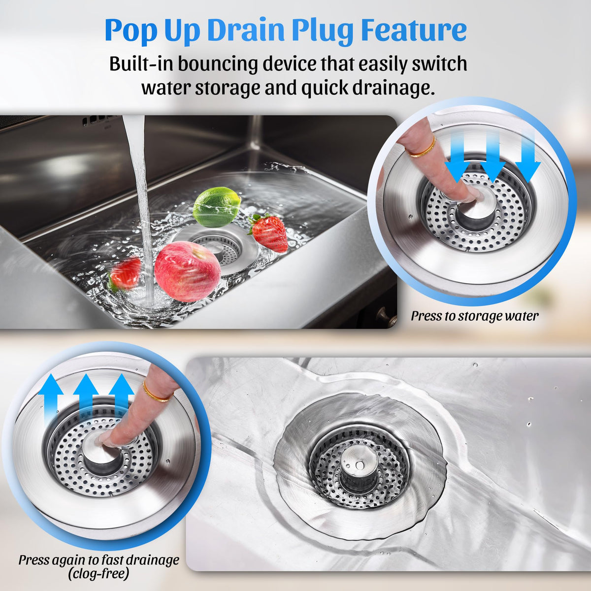 NinjaTiger stainless steel anti-clog basket highlights durable debris filtration