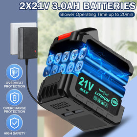 Ninjori dual battery charging setup for extended outdoor cleaning sessions