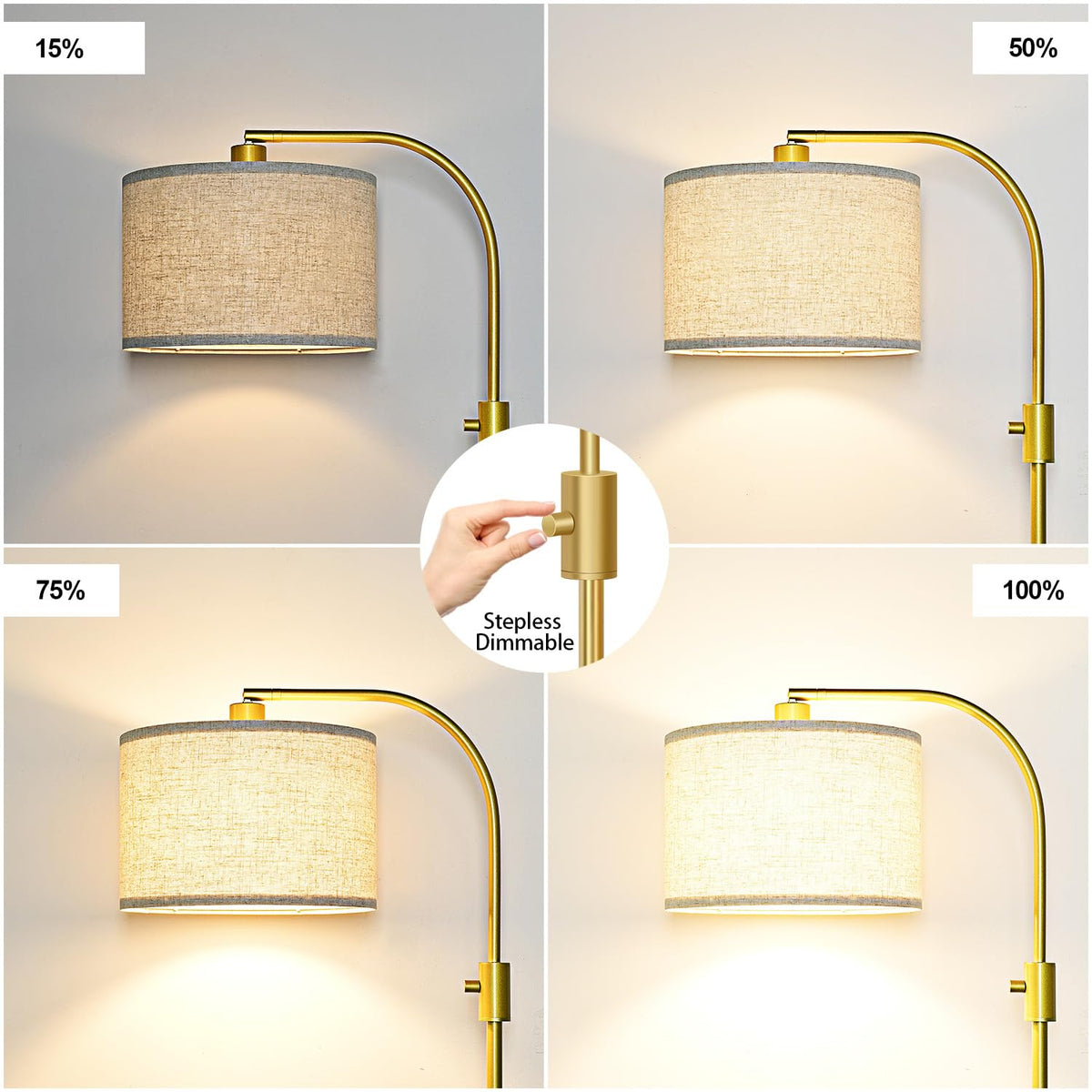 Nintiue arc floor lamp rotates 360 degrees for versatile lighting