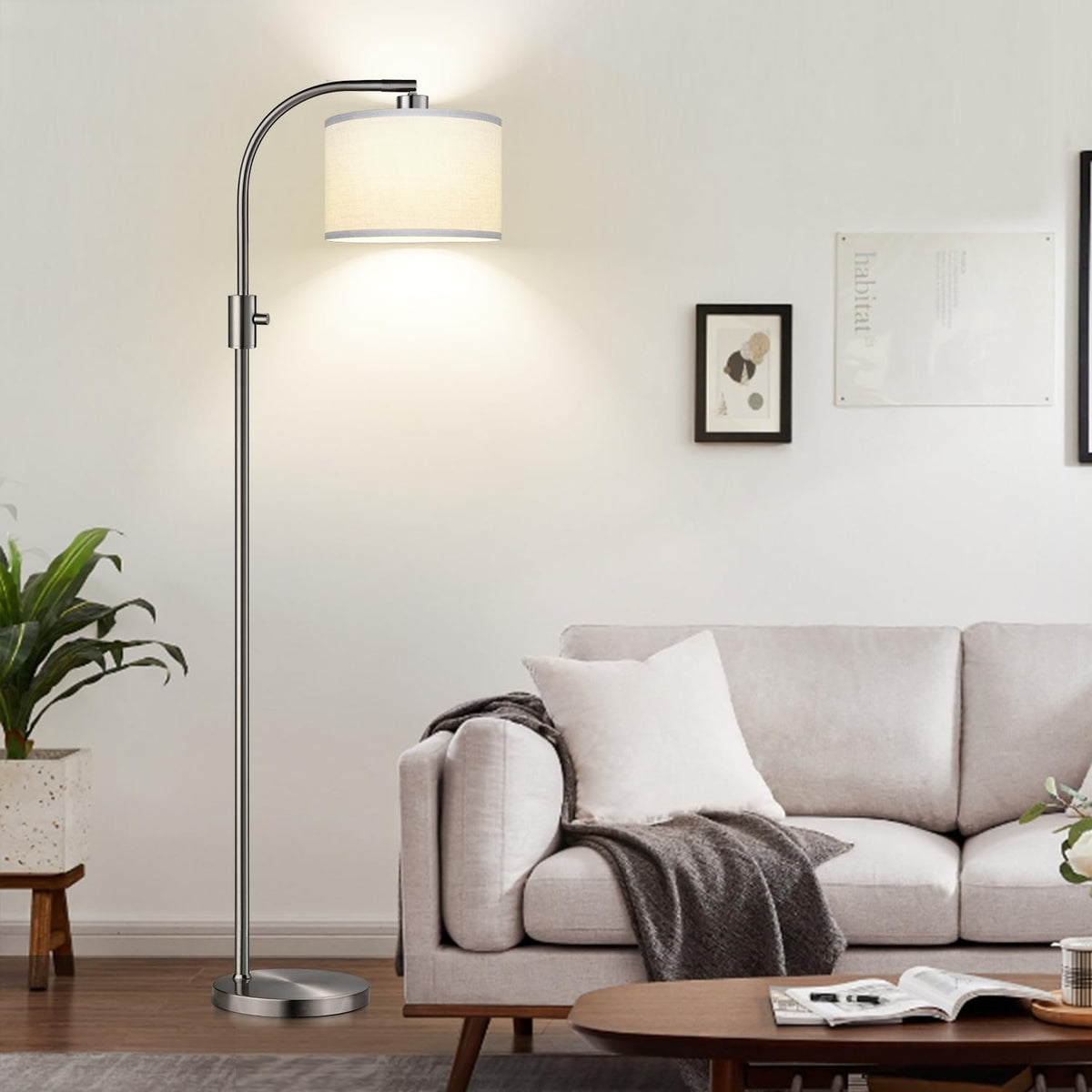 Nintiue Arc floor lamp showing 65-inch arc reach