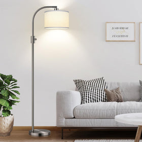 Nintiue Arc floor lamp in a living room corner setting