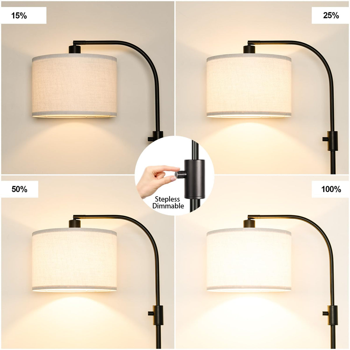 Nintiue lamp head rotates 360 degrees for flexible reading and workspace lighting.