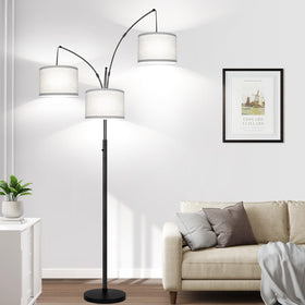 Nintiue dimmable arc floor lamp with three lights brightens living spaces