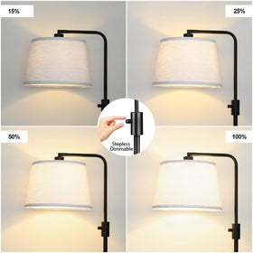 Nintiue linen shade softens glow for a cozy home office.