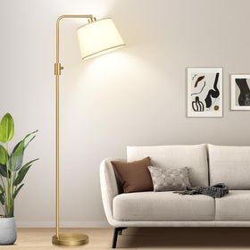 Nintiue dimmable floor lamp with arc gold base for relaxing evenings.