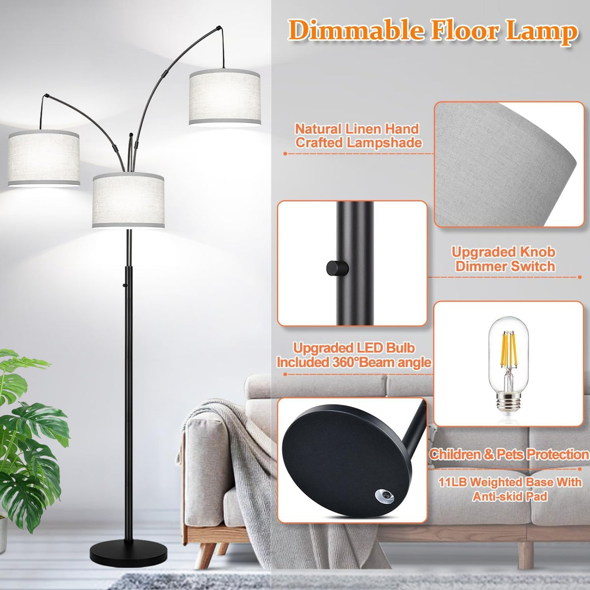 Nintiue heavy base provides stability in busy rooms
