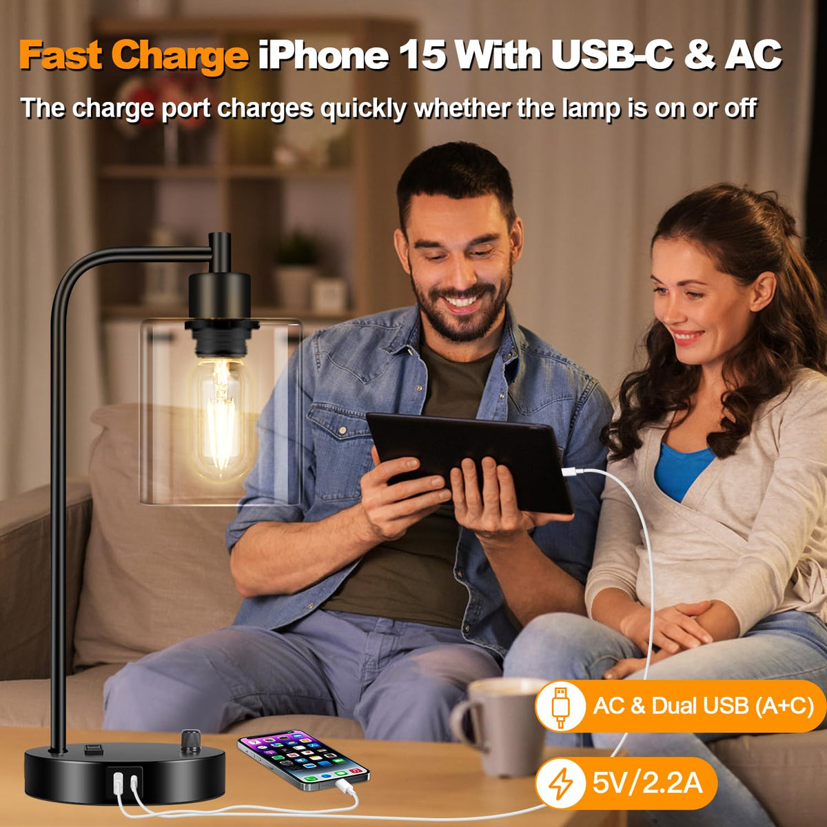 Nintiue lamp with 5.3-foot cord reaches outlets easily