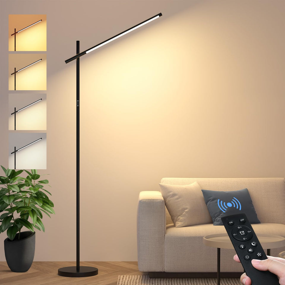 Nintiue LED corner floor lamp with 360° rotating head for versatile room lighting