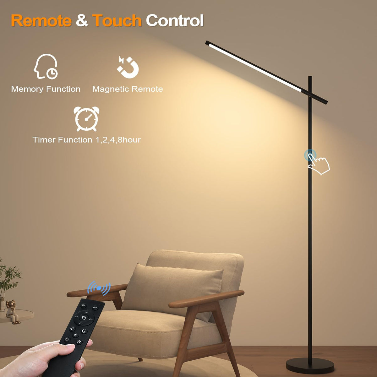 Nintiue LED corner floor lamp anti-tip stable base for safety
