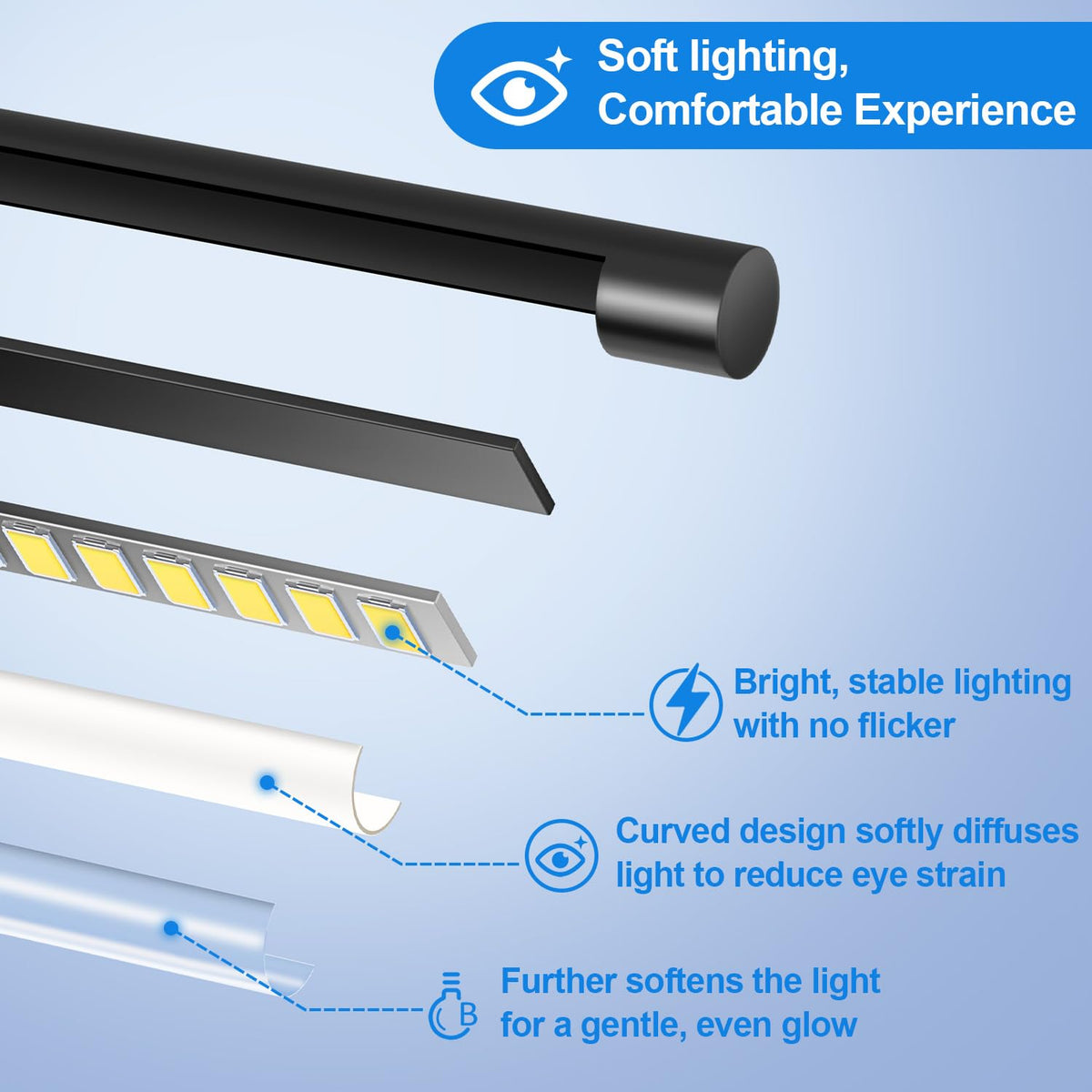 Nintiue LED corner floor lamp easy-assembly base for quick setup