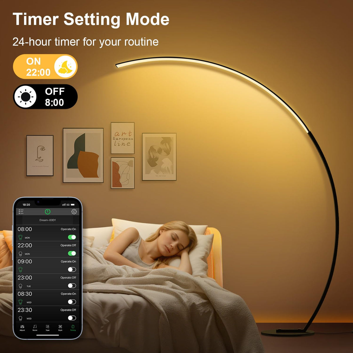 Nintiue floor lamp delivers 1800 lumens bright output for reading