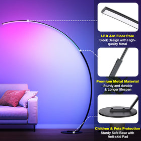 Nintiue modern arc floor lamp fits bedrooms and living rooms