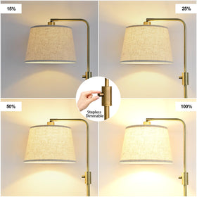 Nintiue lamp head rotates 270° horizontally and 90° vertically for versatile lighting.